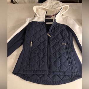 Tommy Hilfiger Women's Navy and White Jacket